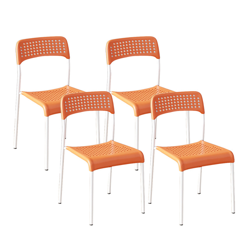 Contemporary Kitchen Stackable Open Back Plastic Dining Side Chair