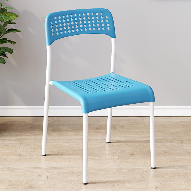 Contemporary Kitchen Stackable Open Back Plastic Dining Side Chair