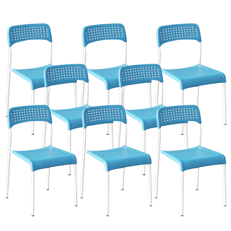 Contemporary Kitchen Stackable Open Back Plastic Dining Side Chair