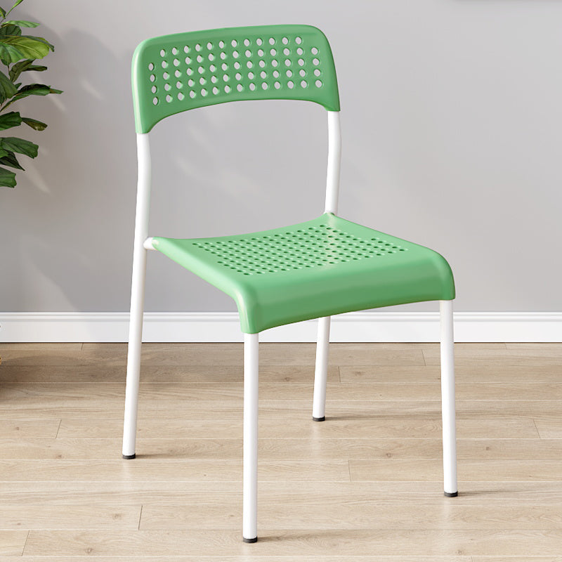 Contemporary Kitchen Stackable Open Back Plastic Dining Side Chair