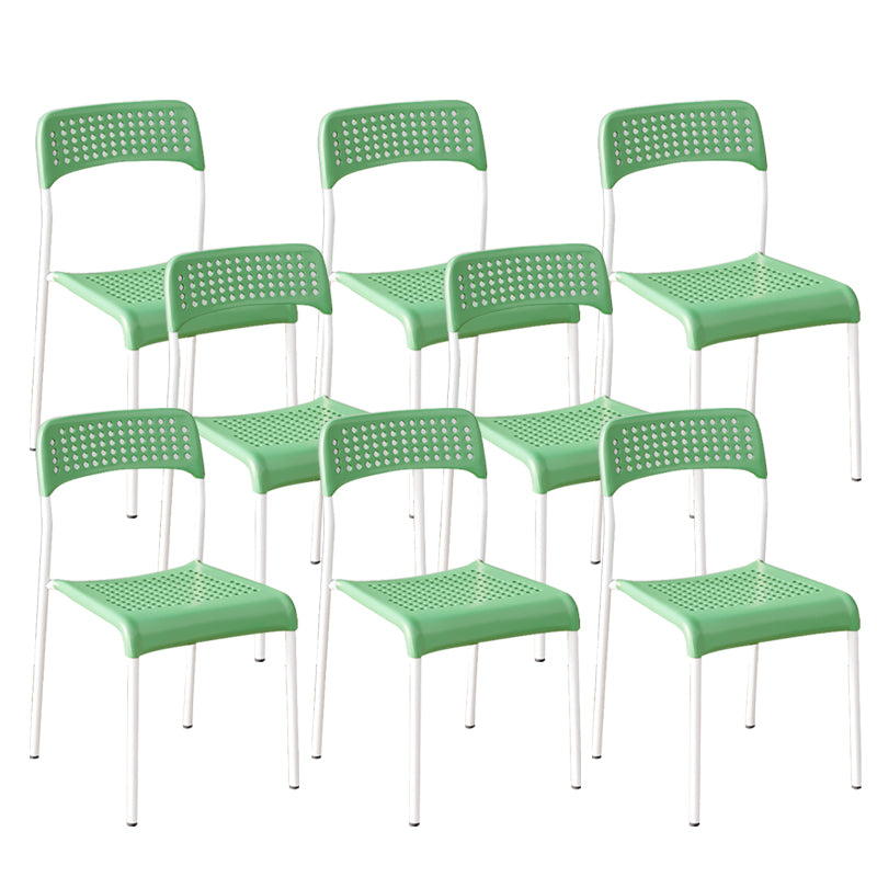 Contemporary Kitchen Stackable Open Back Plastic Dining Side Chair