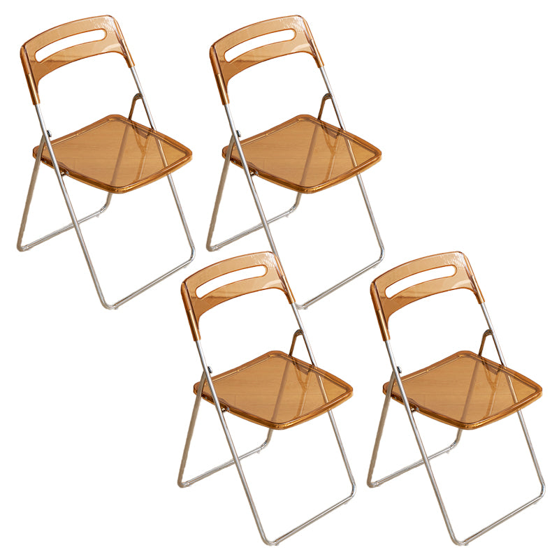 Modern Folding Open Back Metal Armless Dining Chairs(Set of 4/8)