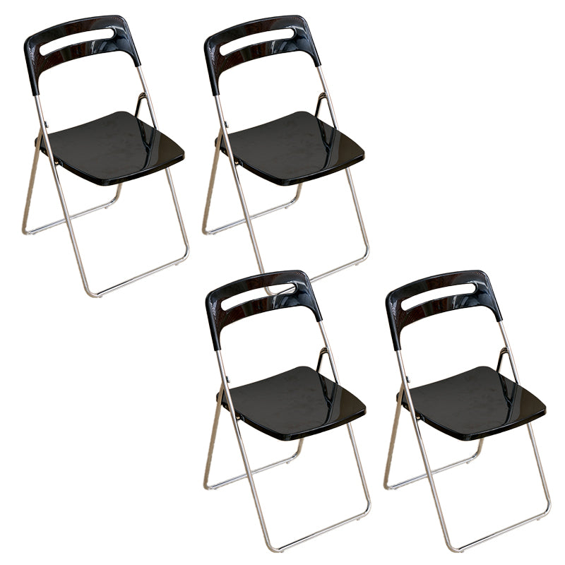 Modern Folding Open Back Metal Armless Dining Chairs(Set of 4/8)