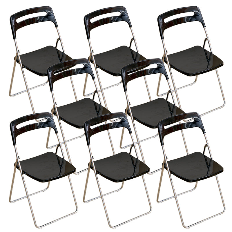 Modern Folding Open Back Metal Armless Dining Chairs(Set of 4/8)