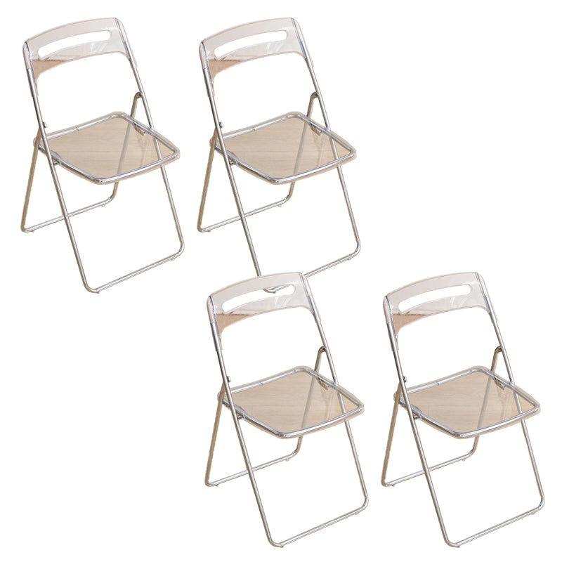 Modern Folding Open Back Metal Armless Dining Chairs(Set of 4/8)