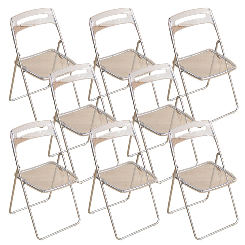 Modern Folding Open Back Metal Armless Dining Chairs(Set of 4/8)