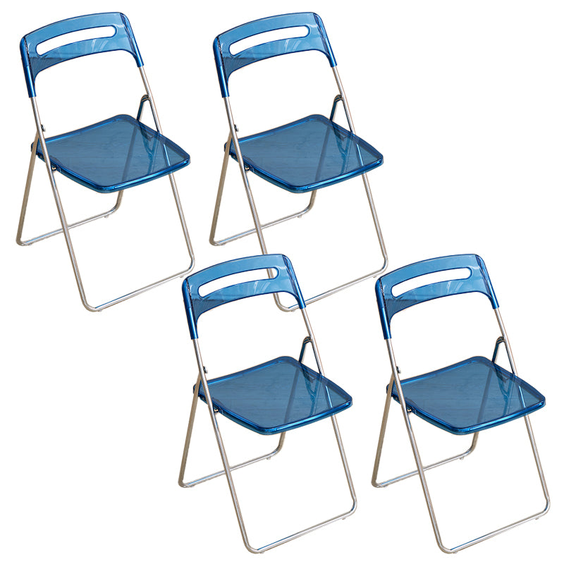 Modern Folding Open Back Metal Armless Dining Chairs(Set of 4/8)