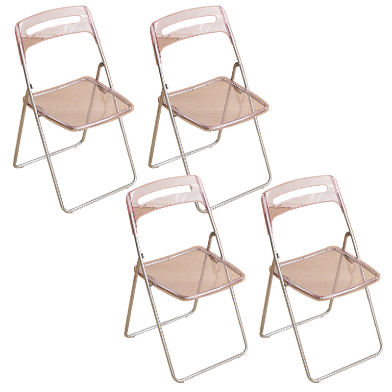 Modern Folding Open Back Metal Armless Dining Chairs(Set of 4/8)