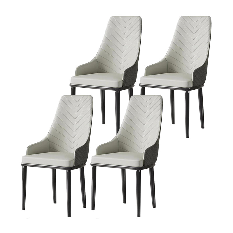 Modern Style Metal Solid Back Upholstered Dining Arm Chair(Set of 4/8)