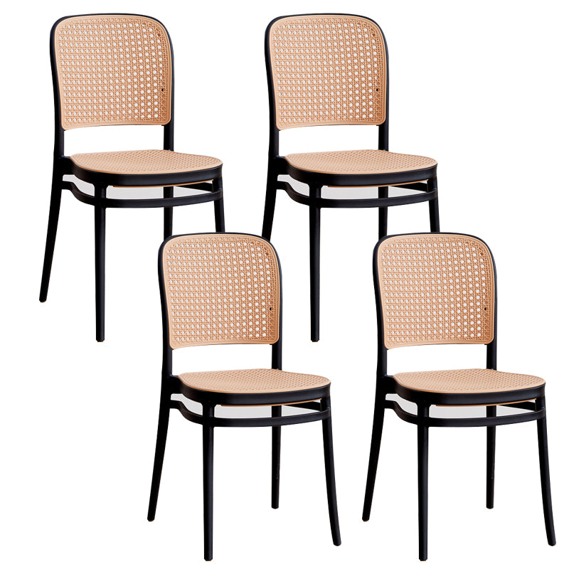 Modern Style Open Back Plastic Armless Dining Chairs(Set of 4/8)