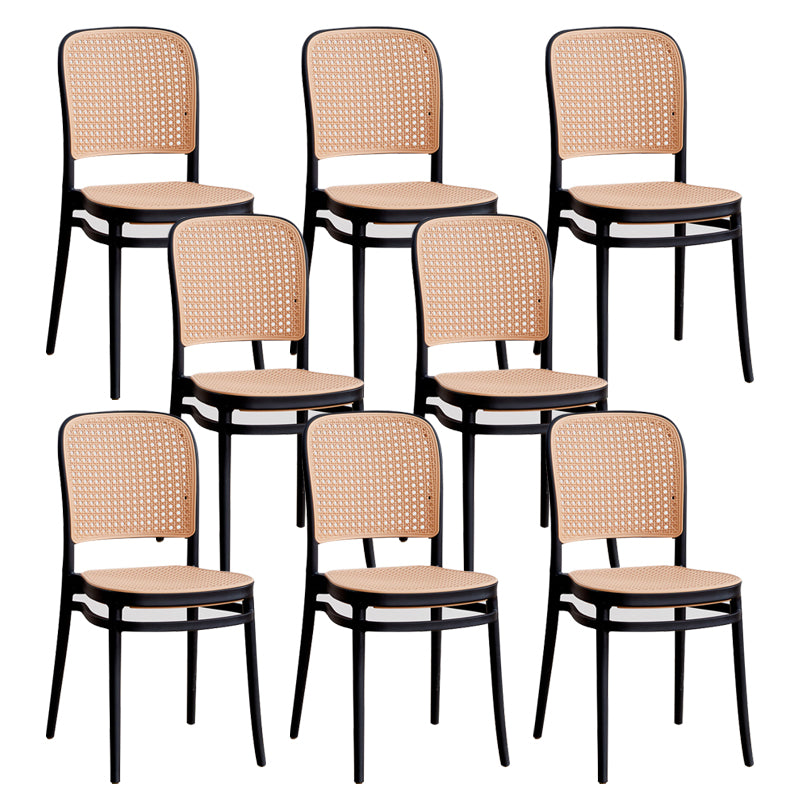 Modern Style Open Back Plastic Armless Dining Chairs(Set of 4/8)