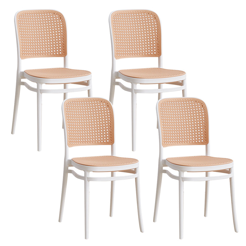 Modern Style Open Back Plastic Armless Dining Chairs(Set of 4/8)