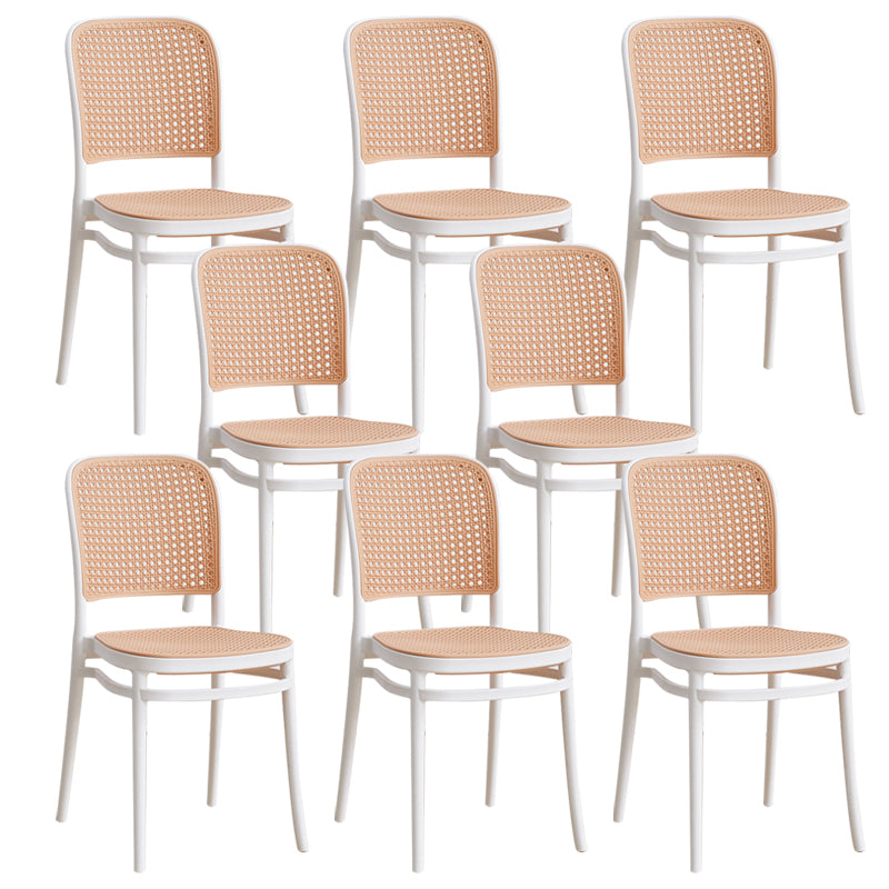 Modern Style Open Back Plastic Armless Dining Chairs(Set of 4/8)