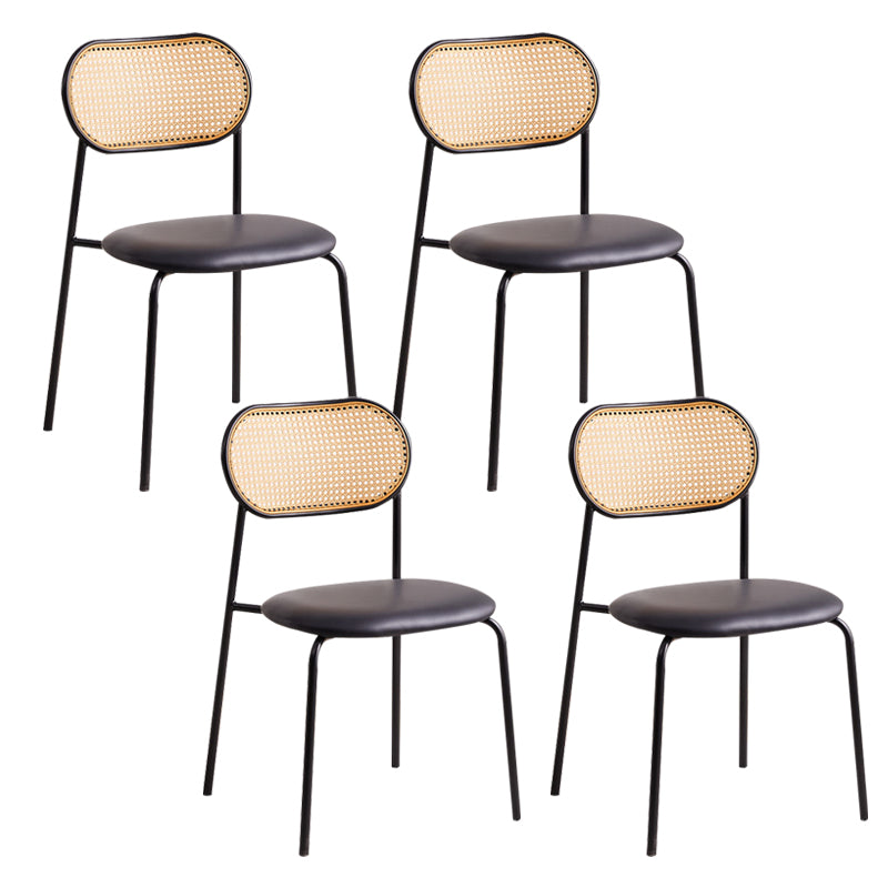 Modern Style Open Back Metal Armless Dining Chairs(Set of 4/8)