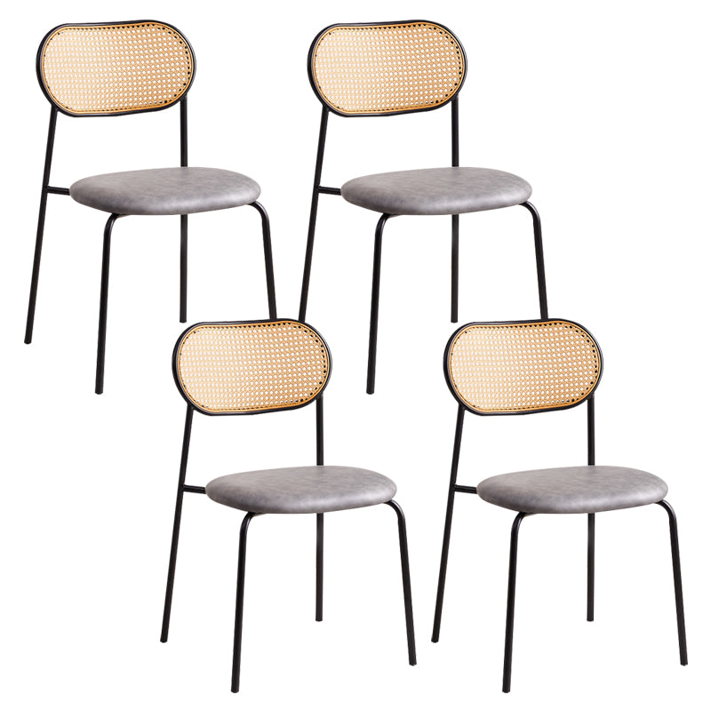 Modern Style Open Back Metal Armless Dining Chairs(Set of 4/8)