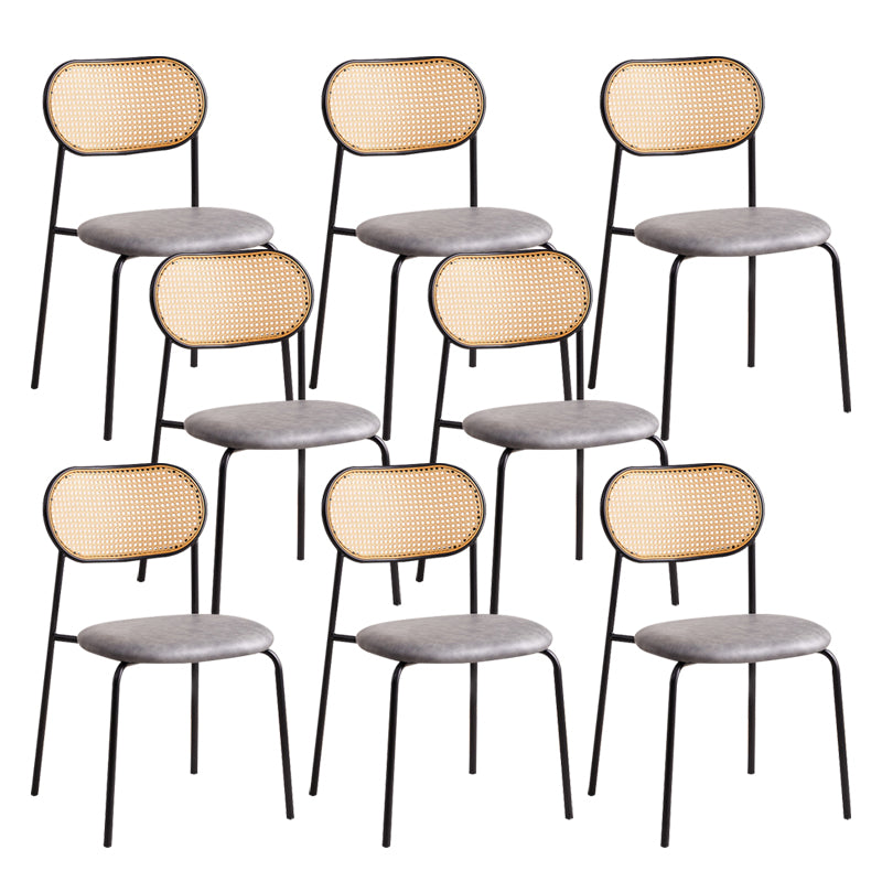 Modern Style Open Back Metal Armless Dining Chairs(Set of 4/8)