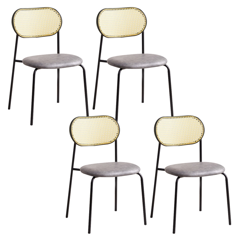 Modern Style Open Back Metal Armless Dining Chairs(Set of 4/8)