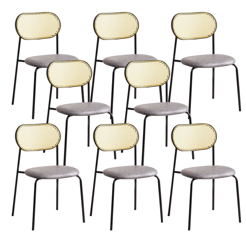 Modern Style Open Back Metal Armless Dining Chairs(Set of 4/8)