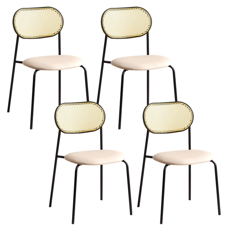 Modern Style Open Back Metal Armless Dining Chairs(Set of 4/8)