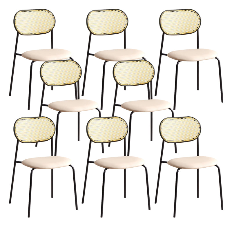 Modern Style Open Back Metal Armless Dining Chairs(Set of 4/8)