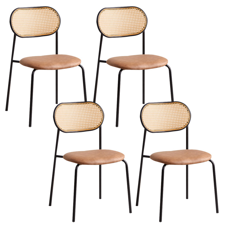 Modern Style Open Back Metal Armless Dining Chairs(Set of 4/8)