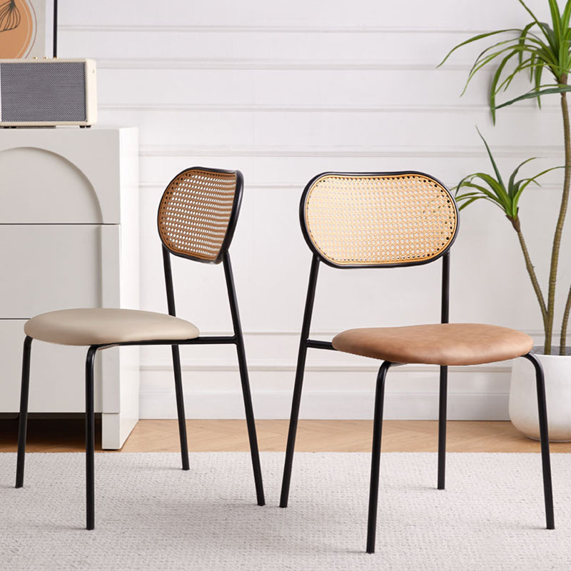 Modern Style Open Back Metal Armless Dining Chairs(Set of 4/8)