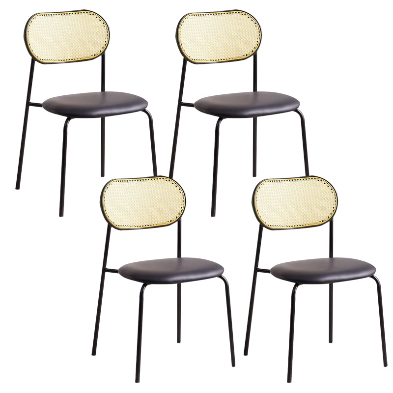 Modern Style Open Back Metal Armless Dining Chairs(Set of 4/8)