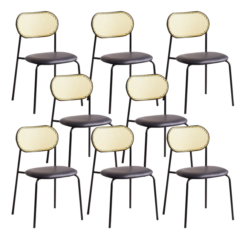 Modern Style Open Back Metal Armless Dining Chairs(Set of 4/8)