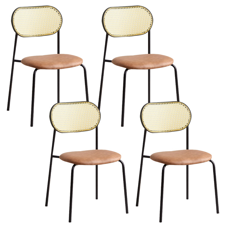 Modern Style Open Back Metal Armless Dining Chairs(Set of 4/8)