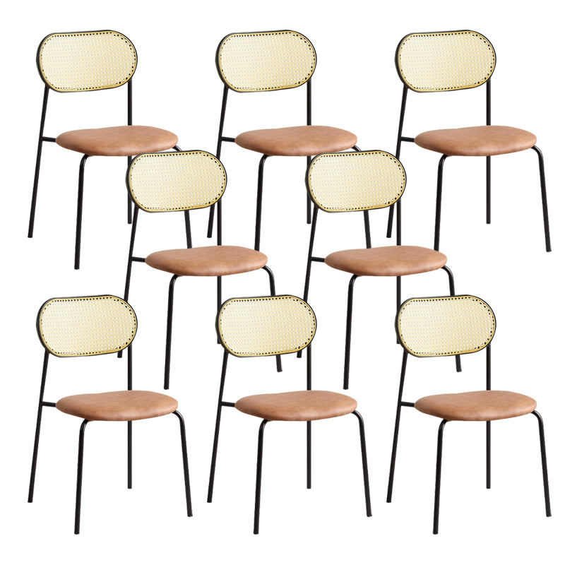 Modern Style Open Back Metal Armless Dining Chairs(Set of 4/8)