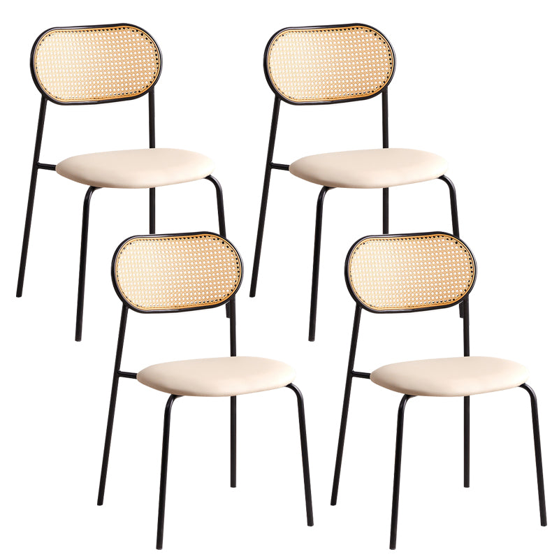 Modern Style Open Back Metal Armless Dining Chairs(Set of 4/8)