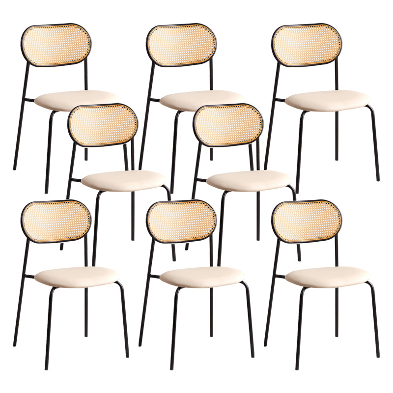 Modern Style Open Back Metal Armless Dining Chairs(Set of 4/8)