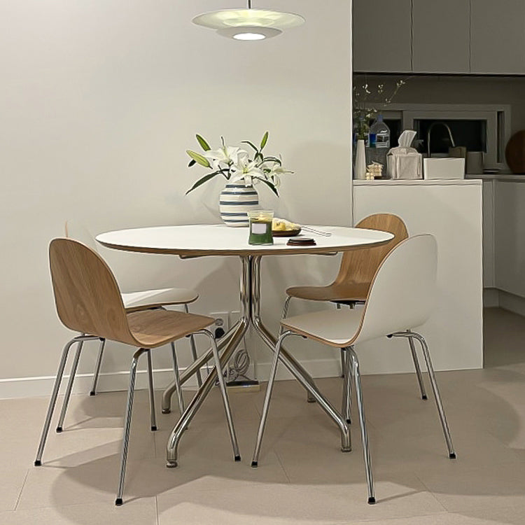 Contemporary Dining Room Silver Leg Parsons Armless Dining Chair