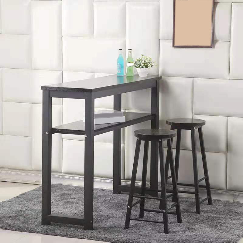 Contemporary 1/2/3 Pieces Wood Rectangular Bar Table Set for Indoor