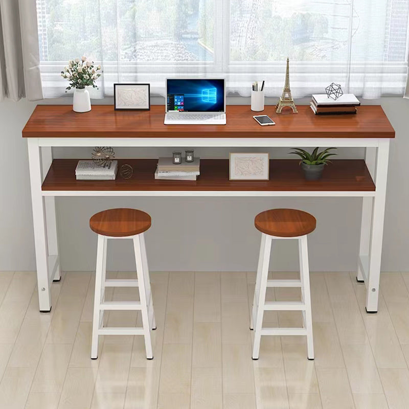 Contemporary Rectangle Bar Table with Storage for Kitchen Dining Room