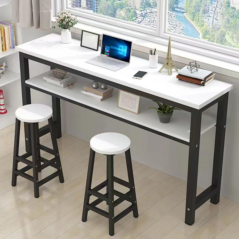 Contemporary Rectangle Bar Table with Storage for Kitchen Dining Room