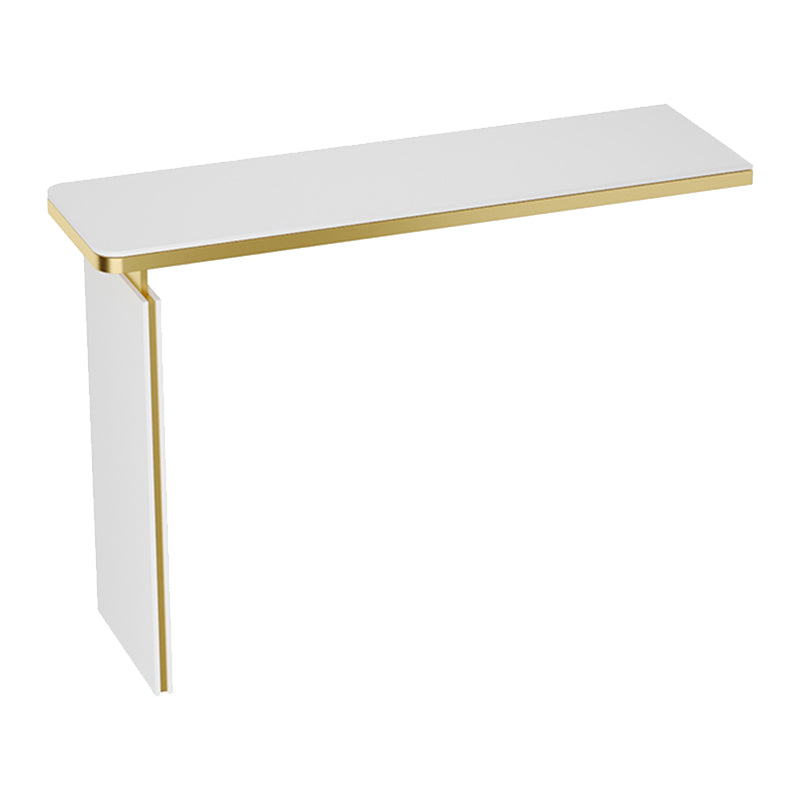 Glam Style Sintered Stone Top Rectangle Bar Dining Table with Storage