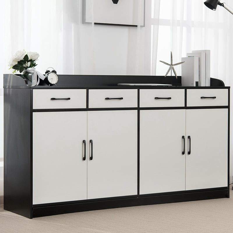 Contemporary Style Wood Dining Buffet with Drawer and Cabinets