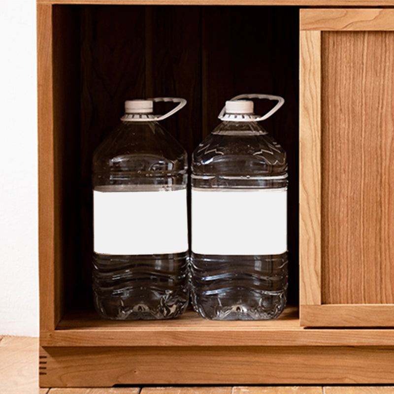 Contemporary Cherry Wood Sideboard Cabinet with Doors for Kitchen