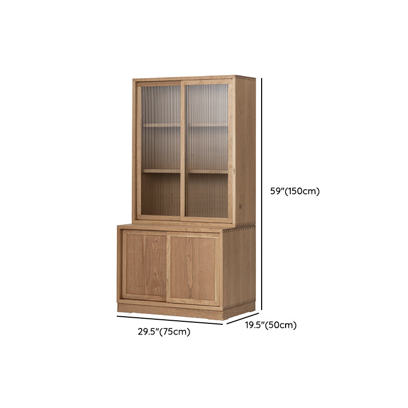 Contemporary Cherry Wood Sideboard Cabinet with Doors for Kitchen