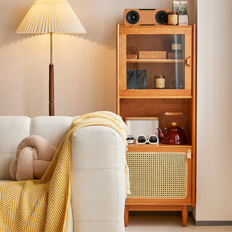 Contemporary Solid Wood Sideboard Cabinet with Doors for Kitchen