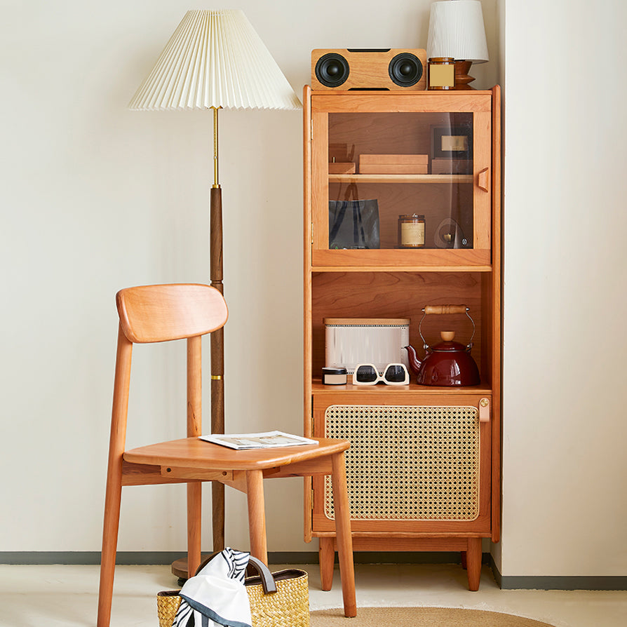 Contemporary Solid Wood Sideboard Cabinet with Doors for Kitchen