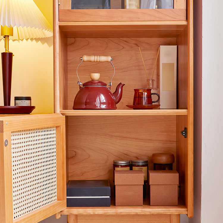 Contemporary Solid Wood Sideboard Cabinet with Doors for Kitchen