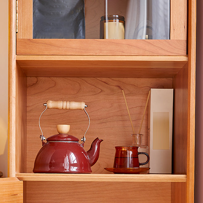 Contemporary Solid Wood Sideboard Cabinet with Doors for Kitchen