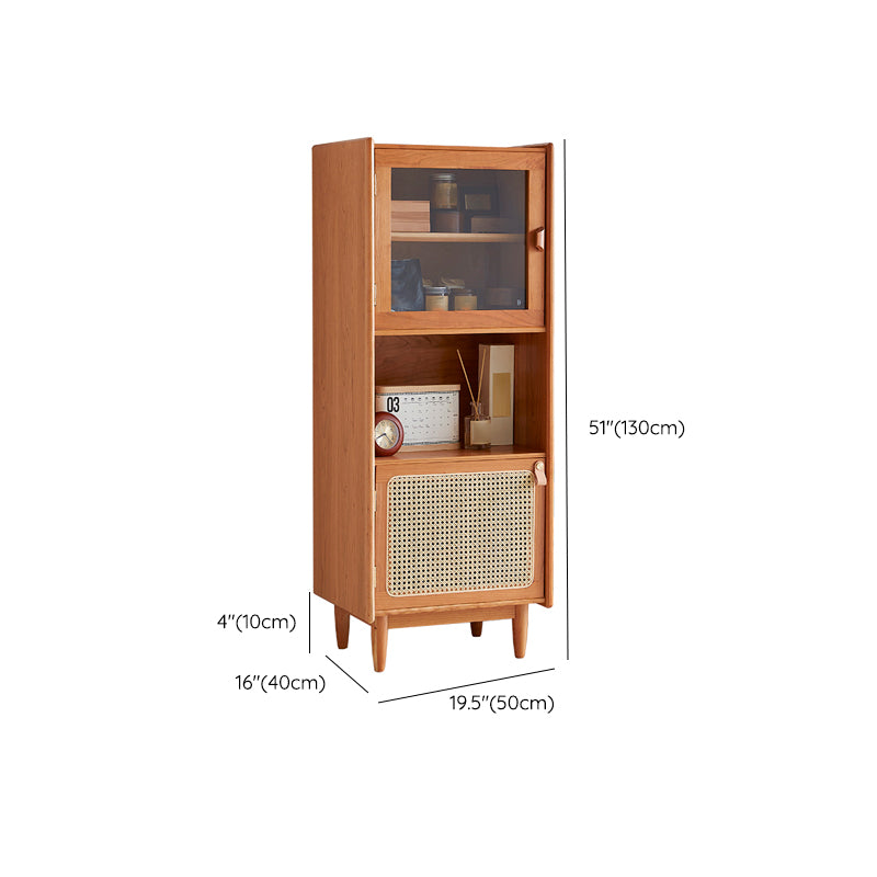 Contemporary Solid Wood Sideboard Cabinet with Doors for Kitchen