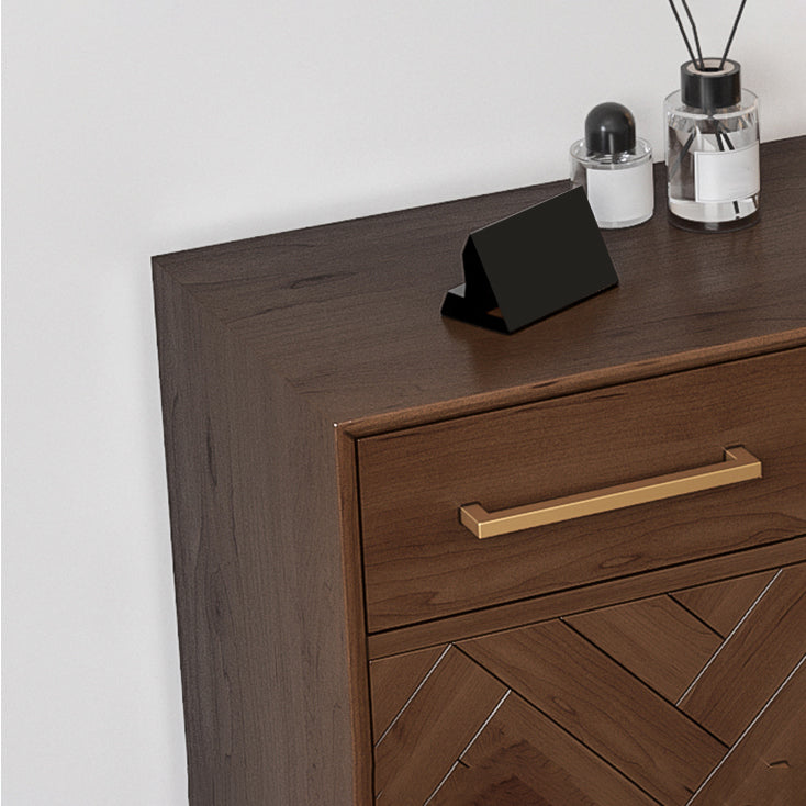 Contemporary Style Solid Wood Sideboard with Cabinets and Drawers