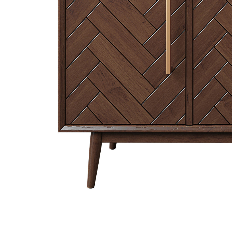 Contemporary Style Solid Wood Sideboard with Cabinets and Drawers