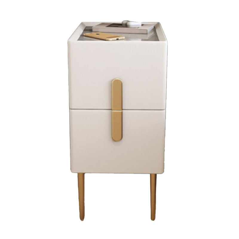Contemporary Rectangular Bedside Cabinet with 2 Drawers for Bedroom