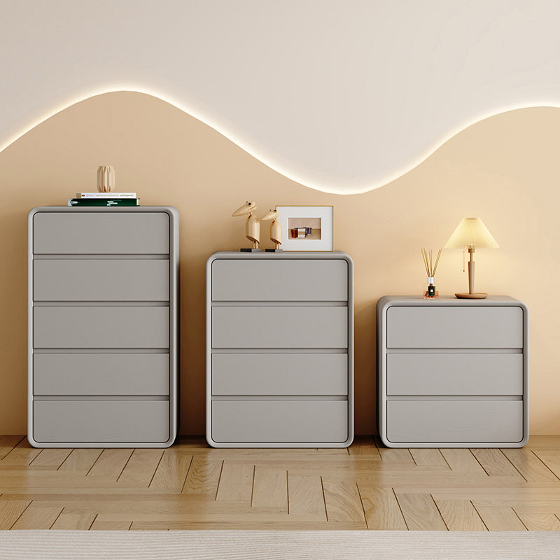 Scandinavian Pine Vertical Storage Chest with Soft-Close Drawers for Home