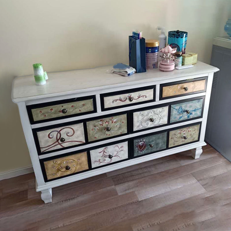 Solid Wood Dresser Traditional Storage Chest Dresser with 3/4/5/6/7 Drawers